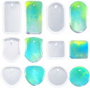 レジン シリコンモールド レジン 型 穴あき 樹脂型 樹脂ソフト型 6種類 uv樹脂シリコン型 石膏ピアス イヤリング ネックレス キーホルダー アクセサリーパ...
