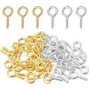 ネジヒートン 約100本 ネジ イック 金具 DIY材料 工作部品 工作用品 金具小物 4*8mm セット ホットトンUV樹脂パーツ (金色+銀色)