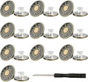 ジーンズボタン ウエスト 調整 17mm 10個セット メタルボタン ねじ込み式 ジーンズボタン 取り付け 簡単 DIY ハンドメイド 引き込み式 専用ドライバー付き□銅色