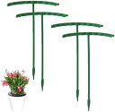 園芸支柱 園芸用品 4個セット 支柱 T形 高さ24cm フラワーホルダー 耐久性 部屋の装飾 使いやすい 植物が育つ 盆栽ホルダー フラワーホルダー ガーデニング支柱 (4個入り) グリーン