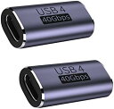 USB C 中継アダプタ メス to メス USB Type C 延長アダプタ 40Gbps 高速 データ転送 100W 5A急速充電 K@60Hz映像出力 タ...