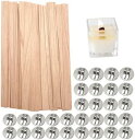 木芯 キャンドル DIY キャンドル用芯 30本 木製チップ キャンドル 台座 金具 手作りキャンドル用芯 130mm*13mm