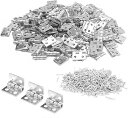 蝶番 ミニ蝶番 8*10mm 50個セット ネジ付き 4穴 木箱用のヒンジ ヒンジ 金具 ドア用金物 手作り パーツ 木工家具 修理 DIY ミニモデル (銀色)