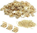 蝶番 ミニ蝶番 8*10mm 50個セット ネジ付き 4穴 木箱用のヒンジ ヒンジ 金具 ドア用金物 手作り パーツ 木工家具 修理 DIY ミニモデル (金色)
