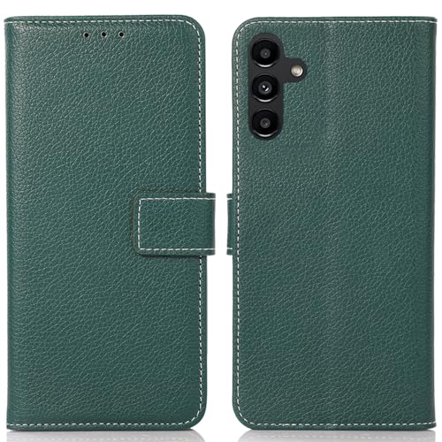 Rakuten - Galaxy S24 ケース 手帳型 ギャラクシー S24 財布型 高級PUレザー カード収納 大容量 3枚 横置きスタンド機能 耐衝撃 全面保護 グリーン 01 送料無料