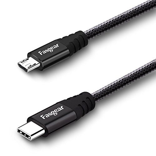 Rakuten - USBケーブル USB C - Micro USBケーブル 1m ナイロン編組タイプC - Micro USBコード Galaxy S7 / S6 HTC One / 10などに対応 (ブラック 1m)