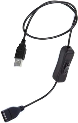 Rakuten - USB A オス メス 延長ケーブル 1m ON / OFF スイッチ付き データ転送をサポート黒 (1本入り)