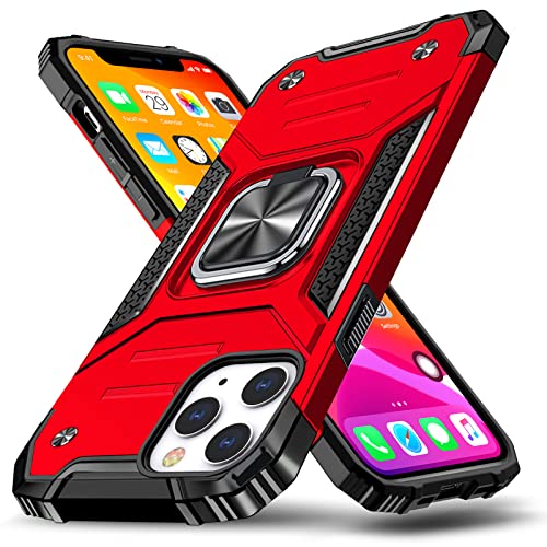 乐天商城 - iPhone 12 ケース / iPhone 12 Pro ケース リング付き 耐衝撃 TPU 車載対応ホルダー対応 スマホケース PC スタンド機能 薄型 軽量 アイフォン12 Pro用 カバー カメラ保護 衝撃吸収 指紋防止 黄変防止 一体型 四隅滑り止め 手触り良い 全面保護カバー 赤