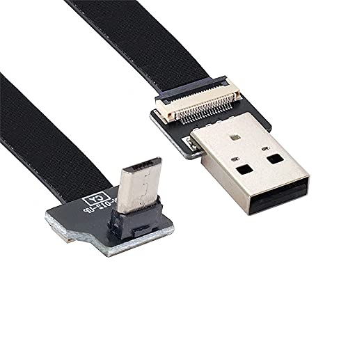 乐天商城 - USBケーブル 0.2M USB 2.0 Type-A オス - マイクロUSB 5ピン オス データ フラット スリム FPC ケーブル FPV & ディスク & 電話用