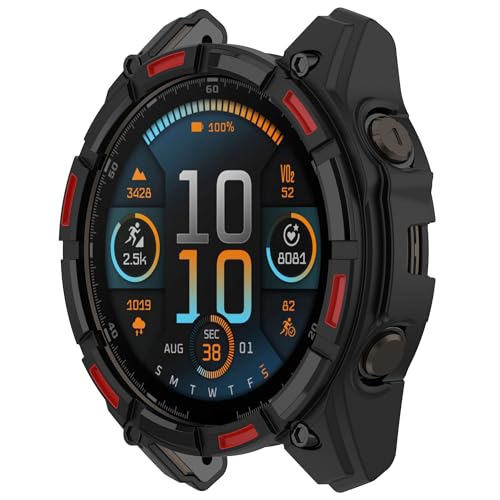 deer-shopのGarmin fenix 8 51mm ケース TPU 保護カバー 軽量 ガーミン用 運動 アクティビティ ヨガ ジョギング 散歩 ウォーキング カバー 代替品 互換品 装着簡単 耐衝撃 男女兼用 fenix 8 Sapphire AMOLED用カバー (2色 51mm)｜アングル2