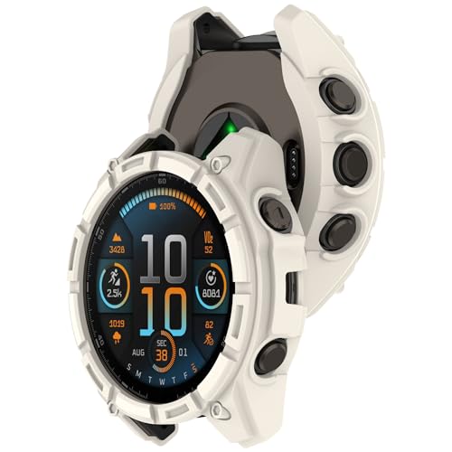 deer-shopのGarmin fenix 8 51mm ケース TPU 保護カバー 軽量 ガーミン用 運動 アクティビティ ヨガ ジョギング 散歩 ウォーキング カバー 代替品 互換品 装着簡単 耐衝撃 男女兼用 fenix 8 Sapphire AMOLED用カバー (2色 51mm)｜アングル3