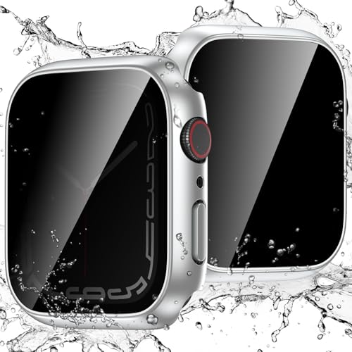 乐天商城 - アップルウォッチ7 / 8 / 9 カバー 41mm Apple Watch Series 7 / 8 / 9 防水 ケース のぞき見防止 保護フィルム 覗き見防止 装着簡単 全面保護 iWatch 41 mm シリーズ7 / 8 / 9 マットのシルバー