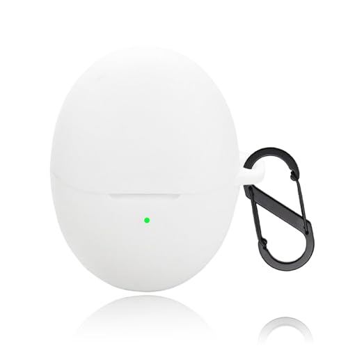 HUAWEI FreeBuds 6 ケース カバー 耐衝撃 キズ防止 カラビナ付き シリコン素材 イヤホンケース 装着充電可能 ソフト 紛失防止 軽量 huawei freebuds 6 保護カバー (白)