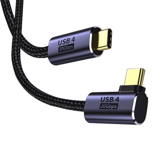 USB4 Type-C ケーブル L字 PD対応 100W急速充電 Thunderbolt 3対応 20Gbps高速転送 8K / 60Hz映像出力 ナイロン編みMacBook Pad Surface Switch Xperia Galaxy Pixel等タイプc機種対応 (1.5m)