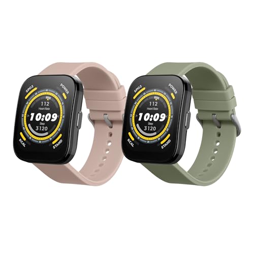 Huami Amazfit Bip 5 Unity / Amazfit Bip 5 / Amazfit GTR 4 ベルト シリコン バンド ソフト TPU 耐久性 スポーツ 運動 アウトドア 散歩 ウォーキング ジョギング ランニング ジム 筋トレ ヨガ パステルグリーン / アンティークピンク