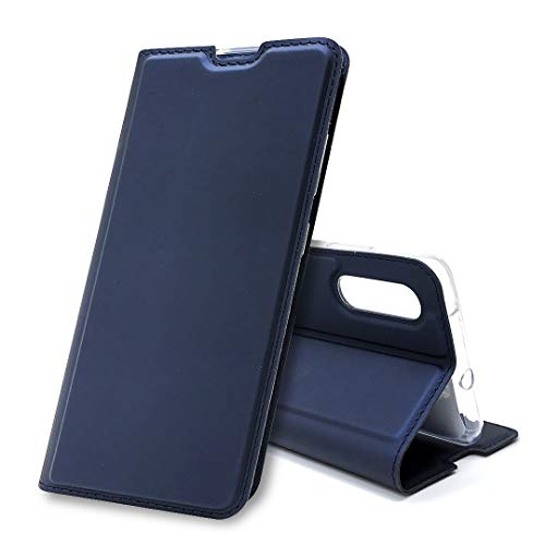 Sony Xperia 8/20/SOV42/902SO ケース 手帳型 内蔵マグネット カードポケット スタンド機能 PUレザー 防塵 軽量 超薄型 耐摩擦 人気 スマホカバー シンプル ビジネス デイリー 日常 メンズ レディース ブルー