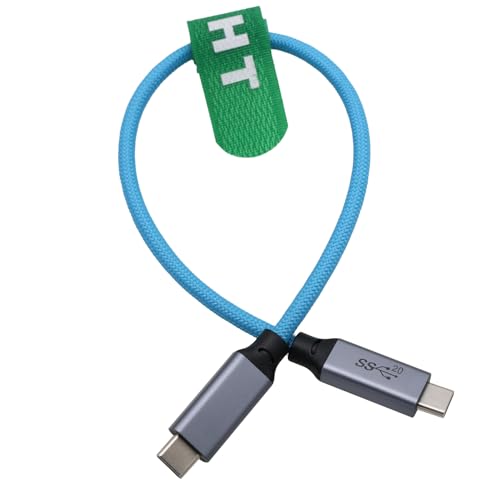 USB タイプ C USB-C 高速データ充電ケーブル三星 SSD Blackmagic 4 K カメラ ZCAM キヤノン R6 II ソニー A7C FX3 カメラ MacBook iPhone 15 プロ ラップトップ モニター 編組 30 cm