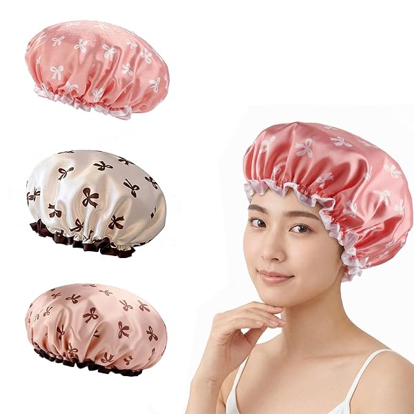 ■商品説明■ シャワーキャップ リボン柄 2層防水 柔軟 伸縮性あり 可愛い 繰り返し利用可能 化粧帽 SPA 温泉 洗顔用 入浴時用 ヘアキャップ 3枚セット セット内容 シャワーキャップ 3 枚セットで 3 種類のデザインを各 1 個ずつお届けし 用途別に色分けできて日常使いに便利です。ダブル防水・高耐久 2 層構造で破れにくく シャワー・入浴時に髪をしっかり保護し 繰り返し使用可能なエコ素材で経済的です。伸縮性でフィット良好 伸縮性素材を採用し ほとんどのヘッドサイズに対応し 髪の量や長さに関わらず快適にフィットします。コンパクト・携帯便利 軽量で折りたたみ可能で 旅行・出張・ジムなど外出時にもかばんに収納しやすく 携帯に最適です。多目的に使用可 シャワー・洗顔・SPA・料理はもちろん ヘアトリートメントやカラー時にも使用でき 髪を保護し抜け毛やフケを防ぎます。 商品の説明 多目的に使用可 シャワー・洗顔・SPA・料理はもちろん ヘアトリートメントやカラー時にも使用でき 髪を保護し抜け毛やフケを防ぎます。シャワーキャップ リボン柄 2層防水 柔軟 伸縮性あり 可愛い 繰り返し利用可能 化粧帽 SPA 温泉 洗顔用 入浴時用 ヘアキャップ 3枚セット