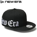 ニューエラ NEWERA 正規品 キャップ CAP 帽子 9FIFTY オールドイングリッシュ ロゴ 刺繍 ユニセックス メンズ レディース スナップバック フラットバイザー 黒 ブラック 14388583 M/L