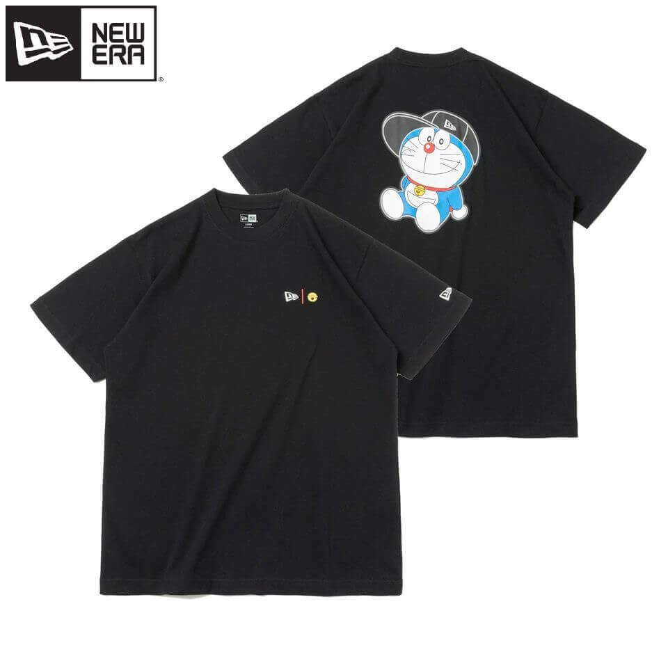 NEWERA ニューエラ ドラえもん コラボ 半袖 Tシャツ 半袖Tシャツ バックプリント どらえもん doraemon コットン 綿 ユニセックス メンズ レディース 黒 ブラック