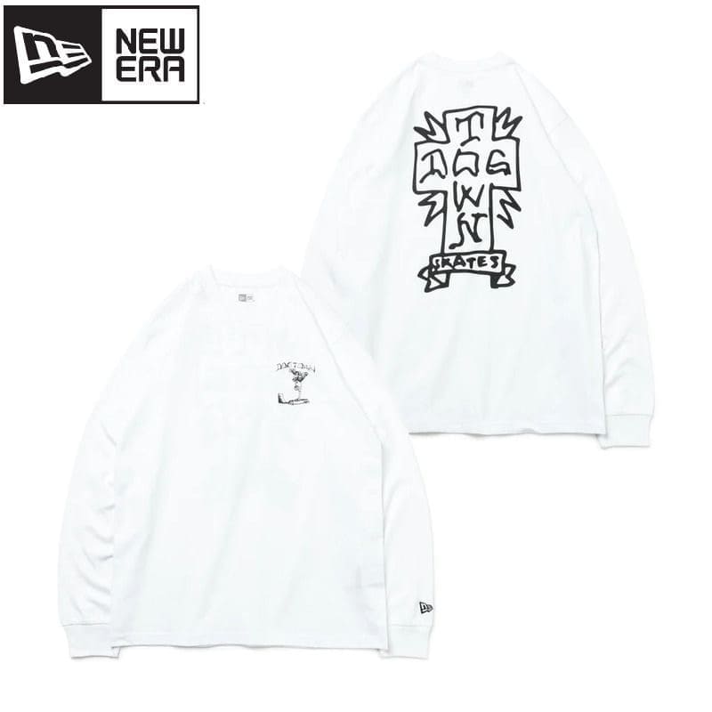 メンズ ニューエラ NEWERA 長袖 Tシャツ コラボ ドッグタウン DOG TOWN クロス カットソー ロンT バックプリント レディース ユニセックス 白 ホワイト