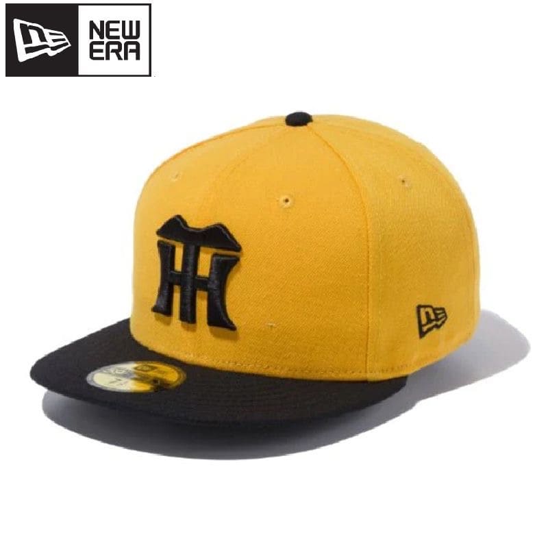 ニューエラ NEWERA 阪神 Tigers タイガース 59FIFTY NPB CAP キャップ 帽子 刺繍 ロゴ コラボ 野球 ベースボールキャップ メンズ レディース ユニセックス エーゴールド イエロー 黄色 黒 ブラックのサムネイル