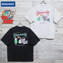 【送料無料】メンズ トムとジェリー TOM&JERRY トムジェリ SEQUENZ シークエンズ コラボ 半袖 Tシャツ 半袖Tシャツ ティーシャツ クリームソーダ バックプリント ユニセックス レディース グレー 黒 ブラック