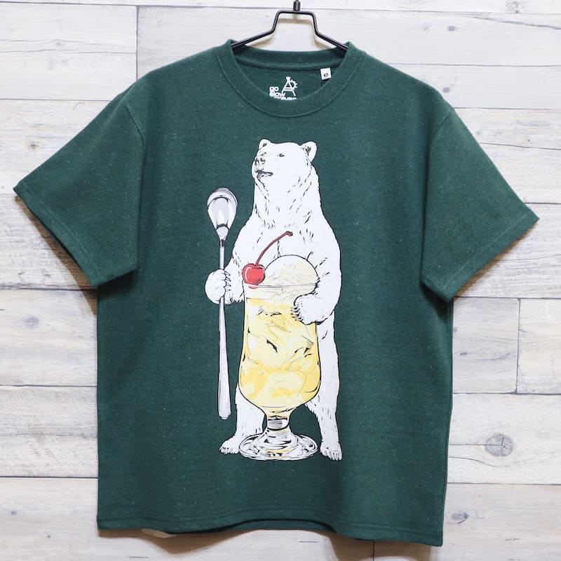 ゴー スロー キャラバン BRICO ネップ天竺 クリームソーダクマ TEE