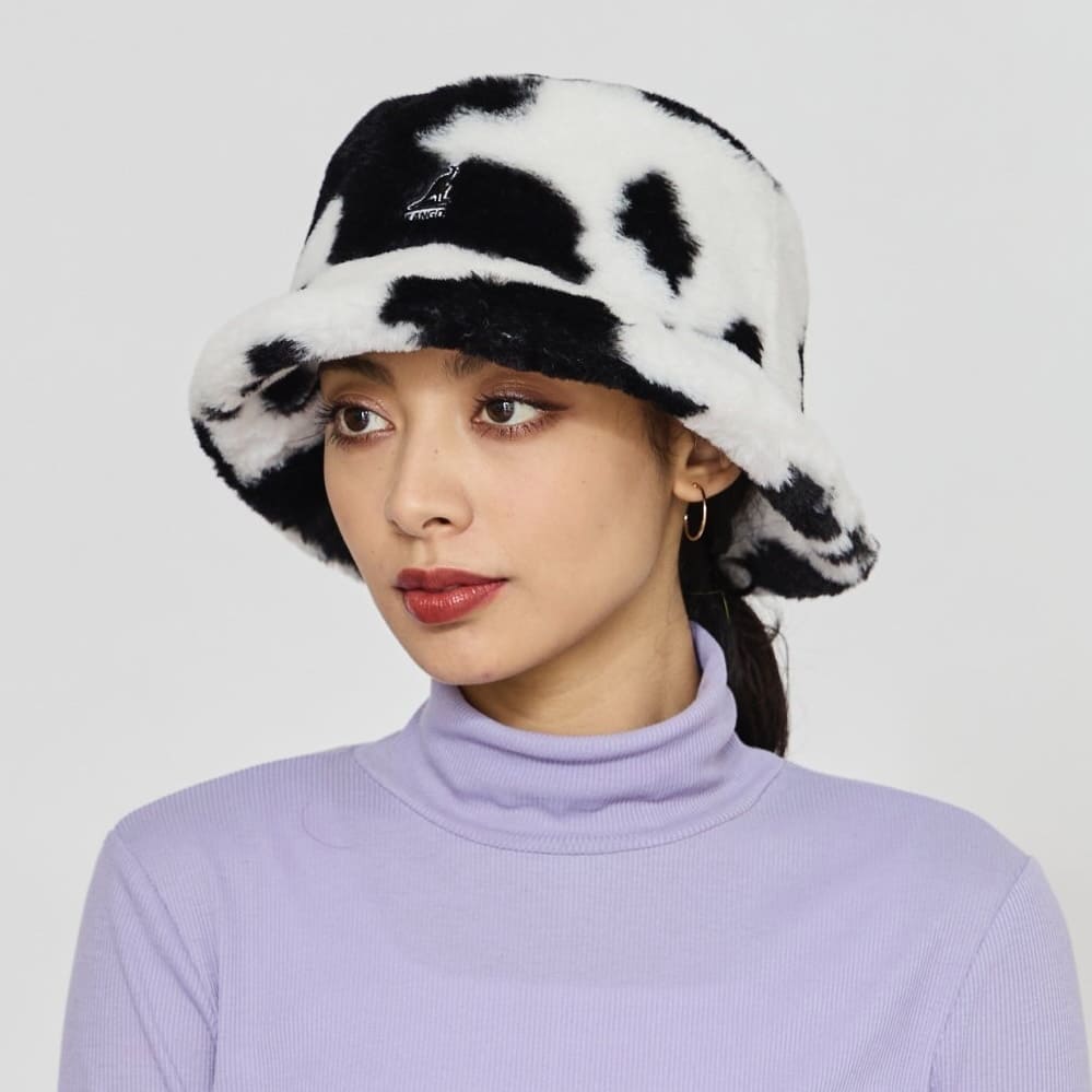 【送料無料】KANGOL カンゴール バケットハット バケハ ハット HAT 帽子 ファー フェイクファー カンガルー ロゴ メンズ レディース ユニセックス アニマル柄 カウ 牛柄