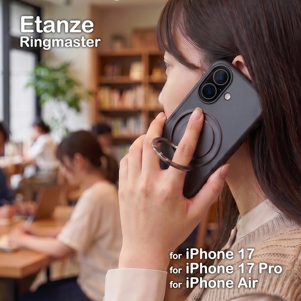 Deff ディーフiPhone 17 / 17 Air / 17 Pro 用 ケース ETANZE RINGMASTER MagSafe対応 スマホリング スタンド機能 耐衝撃 カバー