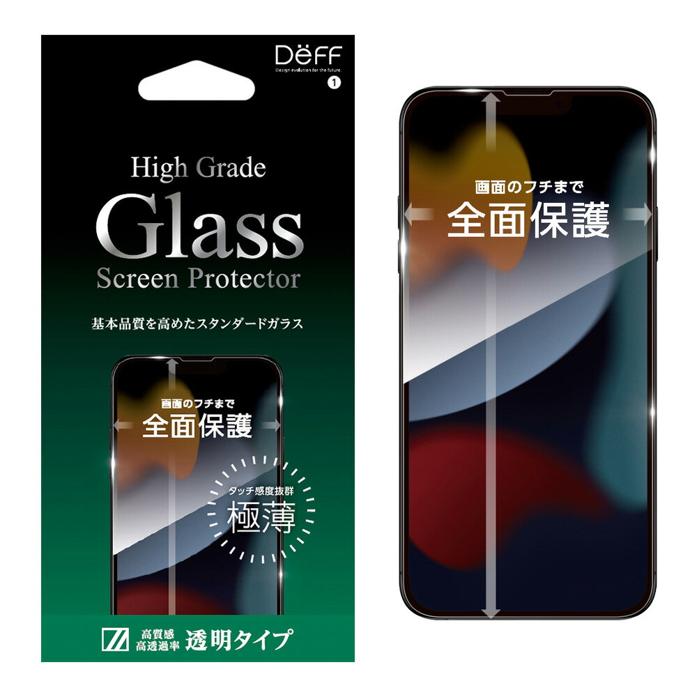 【アウトレット/箱汚れ】High Grade Glass Screen Protector for iPhone13 Series （透明 高光沢）