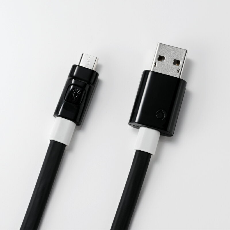 【Deff直営ストア】Micro USBSuper Tangle-free flat design cable with LED light 0.7m