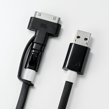 【Deff直営ストア】【Apple社公認MFi取得製品】Dockコネクタ & Micro USBSuper Tangle-free flat design cable with LED light 1.5m