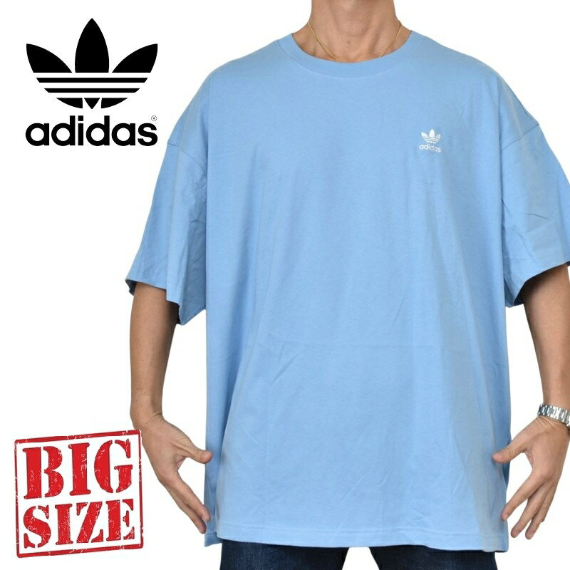 大きいサイズ メンズ adidas アディダス originals オリジナルス クルーネック 半袖Tシャツ ワンポイント刺繍 Trefoil Essentials T-Shirt XL 4XO XXL 6XO