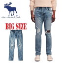 アバクロンビー フィッチ Abercrombie Fitch スキニー ジーンズ デニムパンツ ジーパン ストレッチ ダメージ Ripped Skinny Jeans W38インチ 大きいサイズ メンズ あす楽