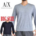 アルマーニエクスチェンジ A/X ニット セーター Vネック プルオーバー 黒 ブラック グレー ARMANI EXCHANGE XL XXL 大きいサイズ メンズ あす楽