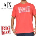 アルマーニエクスチェンジ A/X ARMANI EXCHANGE クルーネック 半袖Tシャツ オレンジ XXL 大きいサイズ メンズ