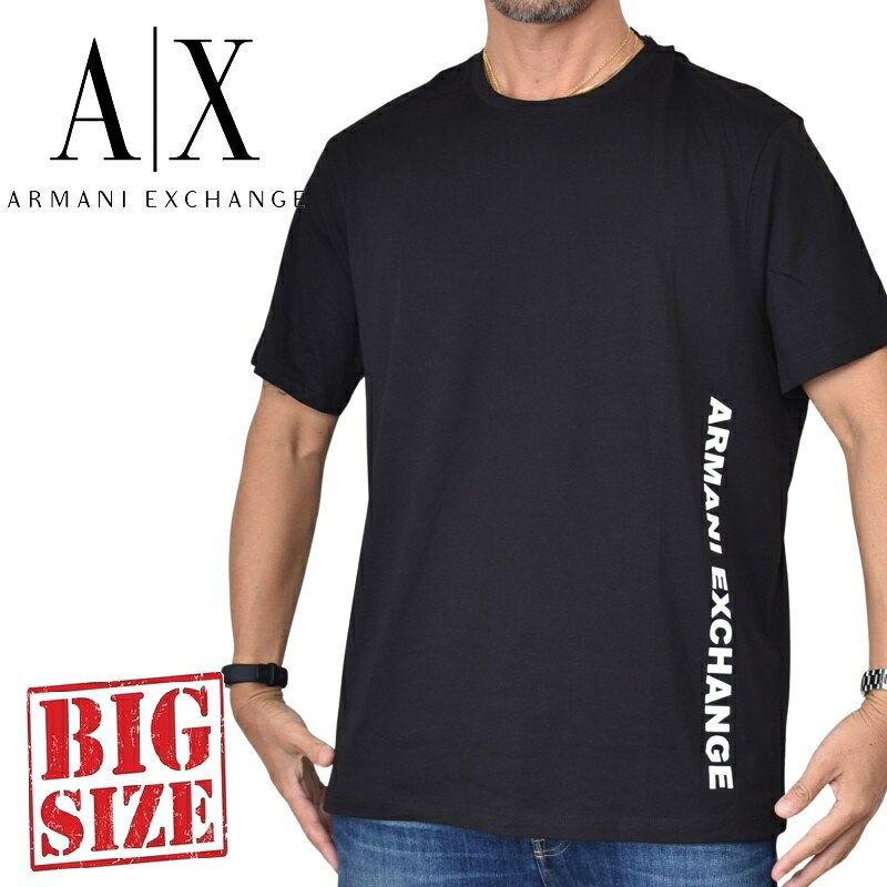 大きいサイズ メンズ アルマーニエクスチェンジ A/X ARMANI EXCHANGE クルーネック サイドロゴプリント 半袖Tシャツ REGULAR FIT XXL