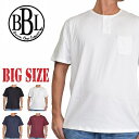 BROWN BAG LIQUOR ブラウンバッグリカー 無地 ヘンリーネック 半袖Tシャツ ポケット付き 黒 白 ネイビー XXL XXXL 大きいサイズ メンズ M便 1/1