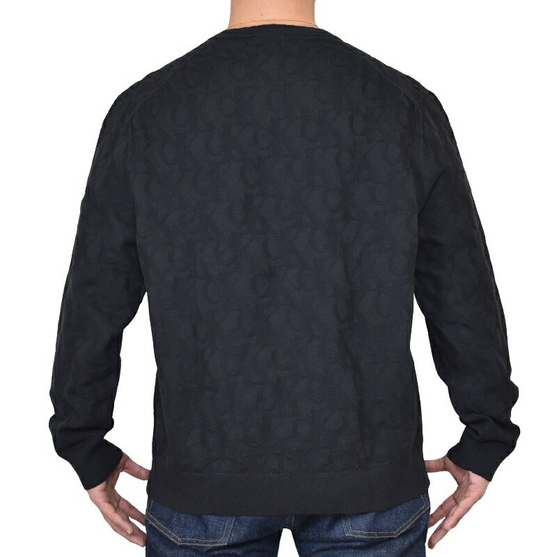 大きいサイズ メンズ CK カルバンクラインジーンズ Calvin Klein Jeans cKモノグラム 総柄 ジャガード コットンニット セーター XL XXL