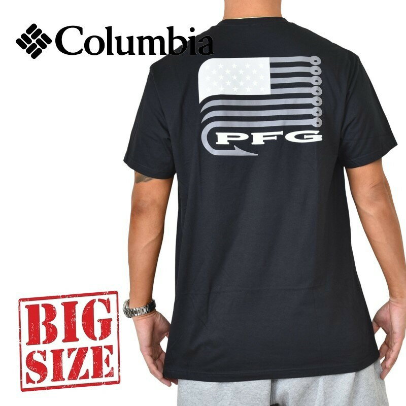 Columbia コロンビア 半袖プリントTシャツ 黒 ブラック USAモデル XL XXL XXXL 大きいサイズ メンズ