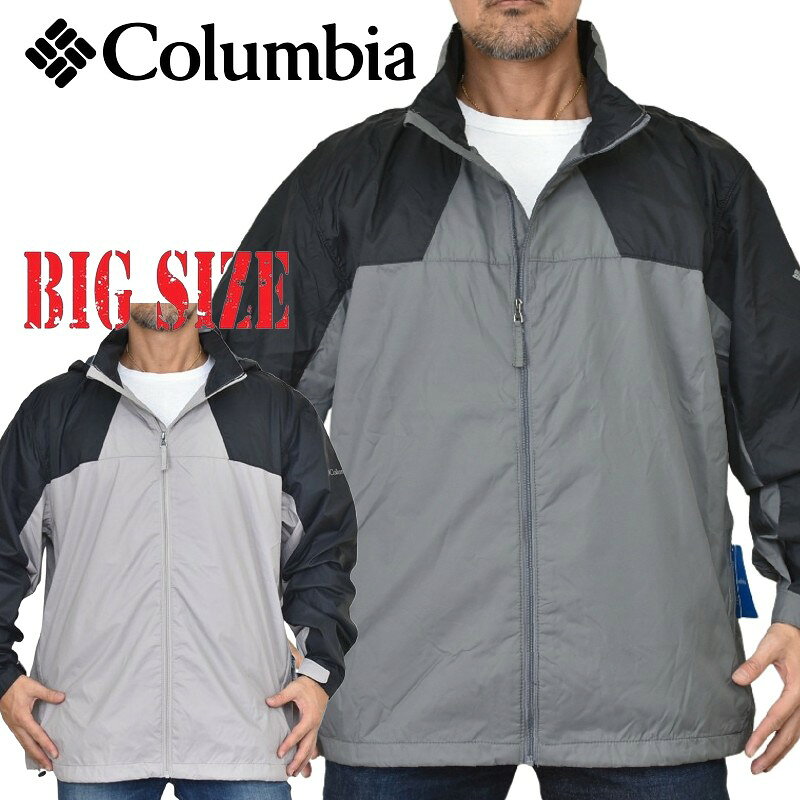大きいサイズ メンズ COLUMBIA コロンビア フルジップ ウインドブレーカー フード マウンテンパーカー USAモデル RAINCREEK FALLS FS JACKET XXL