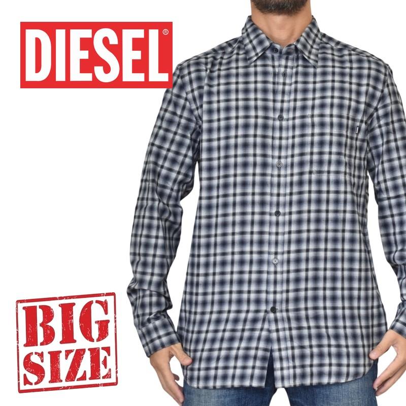 DIESEL ディーゼル カジュアル チェック柄 長袖シャツ S-CULL-A XXL 大きいサイズ メンズ あす楽