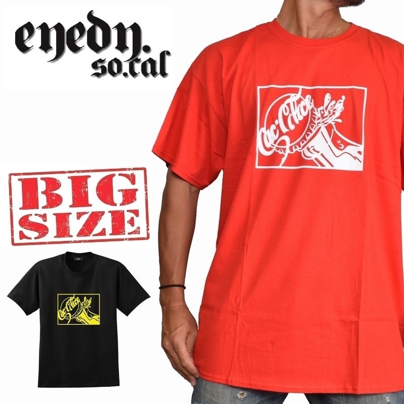 EYEDY アイディー 半袖Tシャツ SACOLA コーラ 黒 ブラック 赤 レッド XXL XXXL 大きいサイズ メンズ 