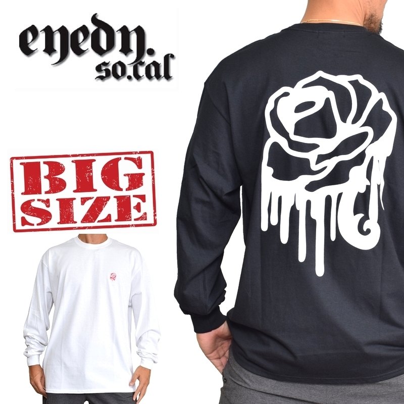 EYEDY アイディー ロンT 長袖Tシャツ SAGROSE ローズ 薔薇 XL XXL XXXL 大きいサイズ メンズ 