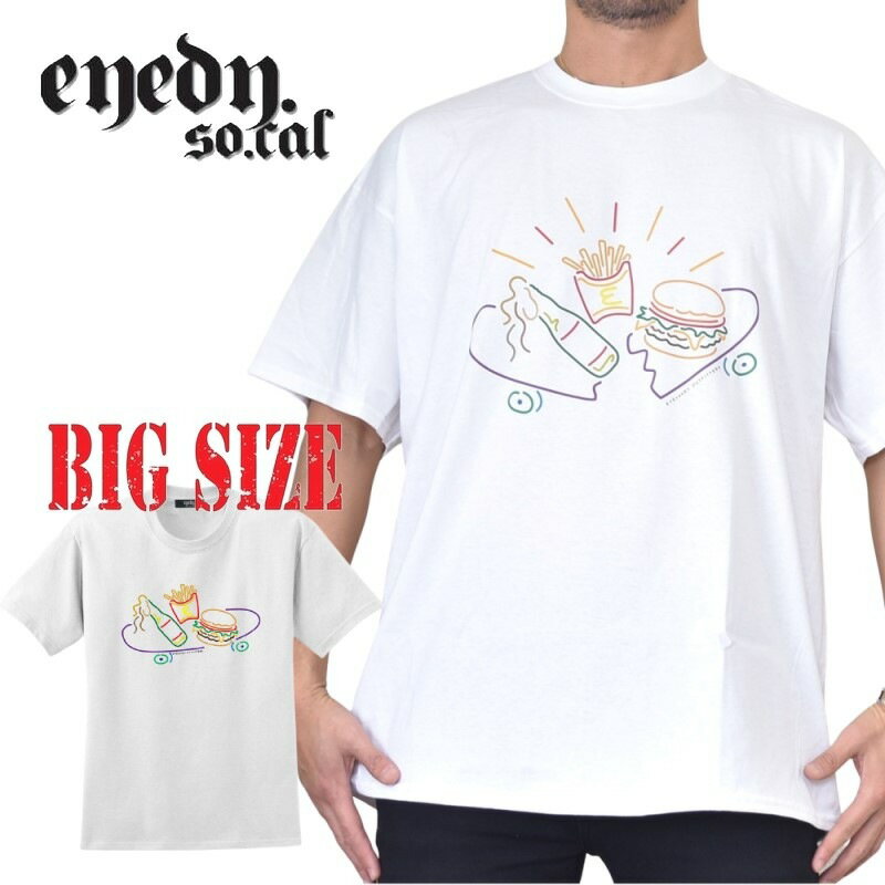 EYEDY アイディー 半袖Tシャツ SK8 BURGER 白 ホワイト XXL XXXL 大きいサイズ メンズ M便 1/1