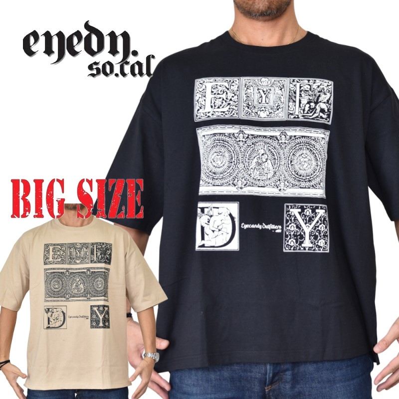 EYEDY アイディー GOTHIC 半袖Tシャツ ビッグシルエット 黒 白 ブラック ホワイト ベージュ XL XXL 