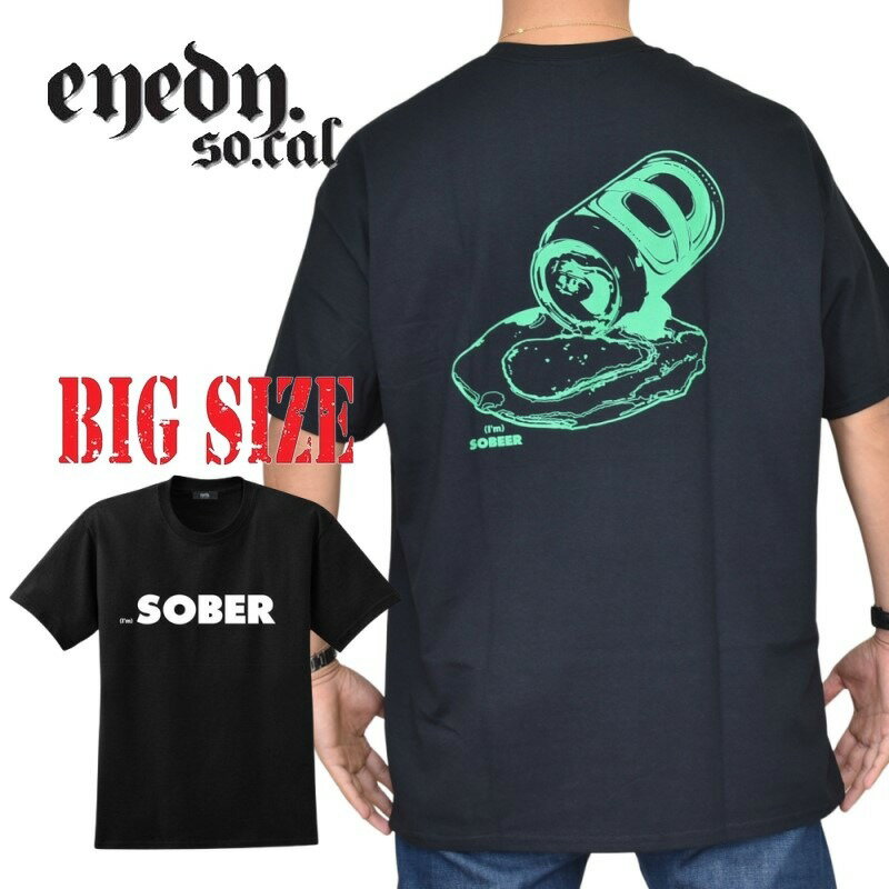 大きいサイズ メンズ EYEDY アイディー SOBER 半袖Tシャツ 黒 ブラック XXL XXXL [M便 1/1]