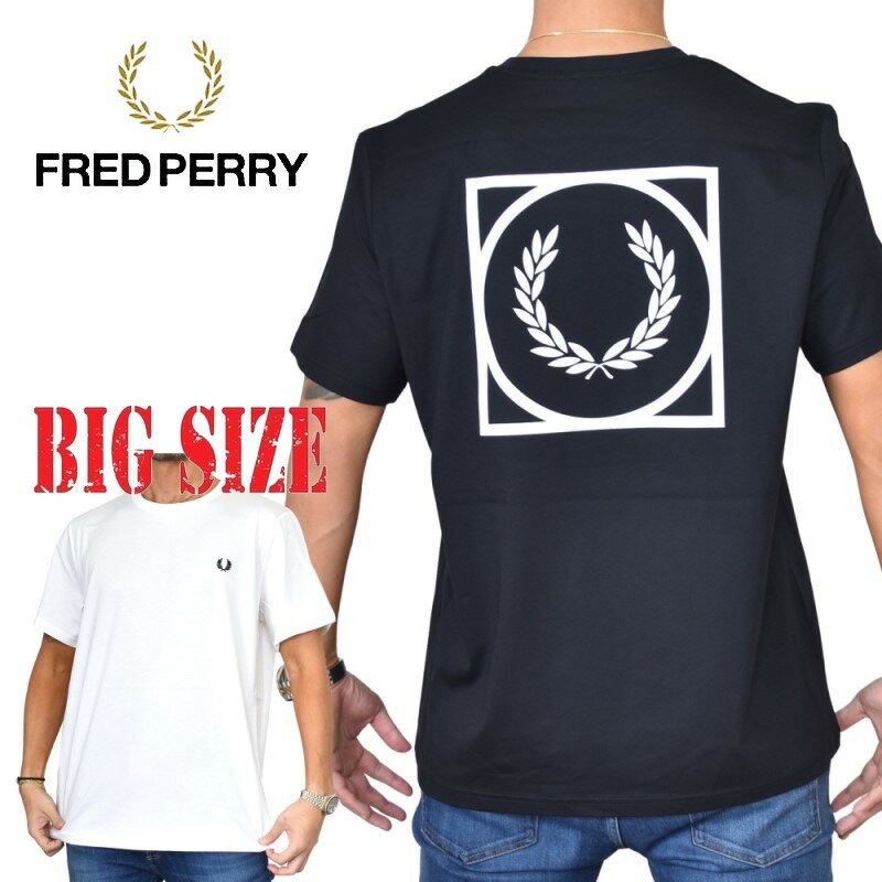 フレッドペリー Tシャツ メンズ FRED PERRY フレッドペリー 半袖Tシャツ Graphic Print S/S Tee T-SHIRTS 黒 白 ブラック ホワイト XL XXL 大きいサイズ メンズ あす楽