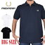 大きいサイズ メンズ FRED PERRY フレッドペリー 半袖ポロシャツ 鹿の子 ワンポイント THE FRED PERRY ..